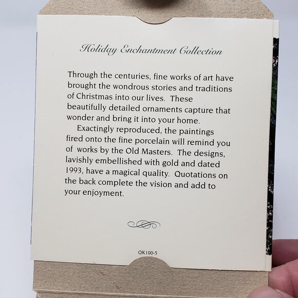 1993 Hallmark Visions of Sugarplums Hand-Painted Fine Porcelain Holiday Ornament - Picture 3 of 8